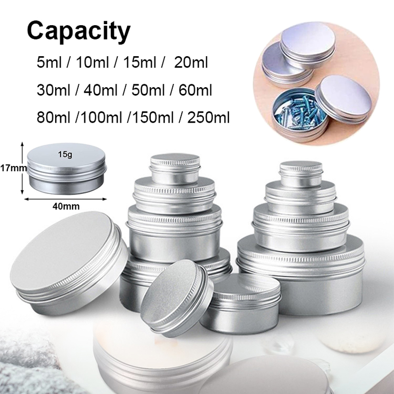 Candle Making Supplies Jars - 1/5/10pcs 5-250ml Empty Silver Aluminum Tins