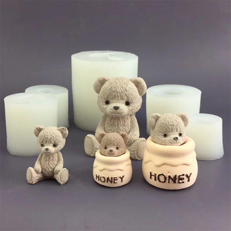 Candle Making Supplies Jars - Cute Bear Honey Jar Silicone Candle