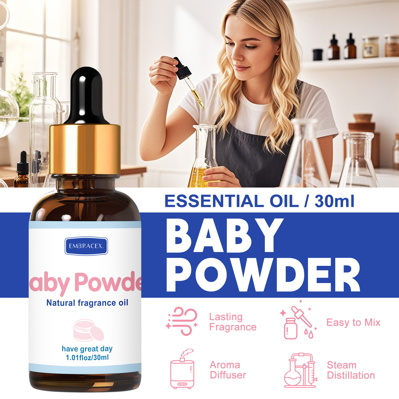 30ml Baby Powder Fragrance Oil - đánh giá và giá Candle Supplies Fragrance Oil